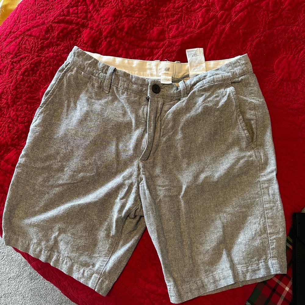 H&M Light Gray Men's linen Shorts